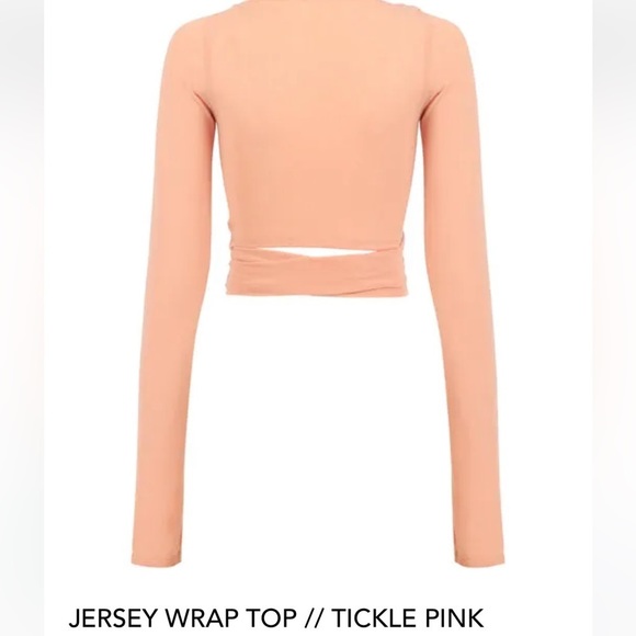 Nwt SOLDOUT Laina Rauma size Medium Superfine Jersey Wrap top Pink Dance Class - Picture 2 of 10